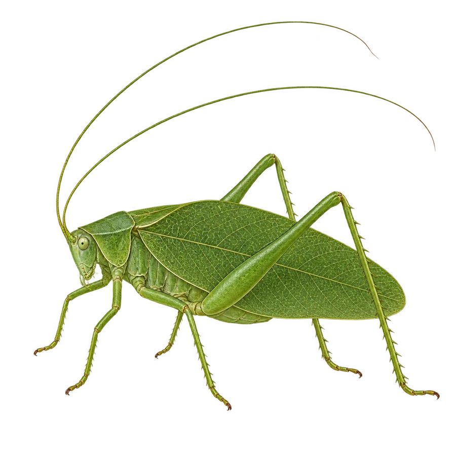 Bush katydid illustration
