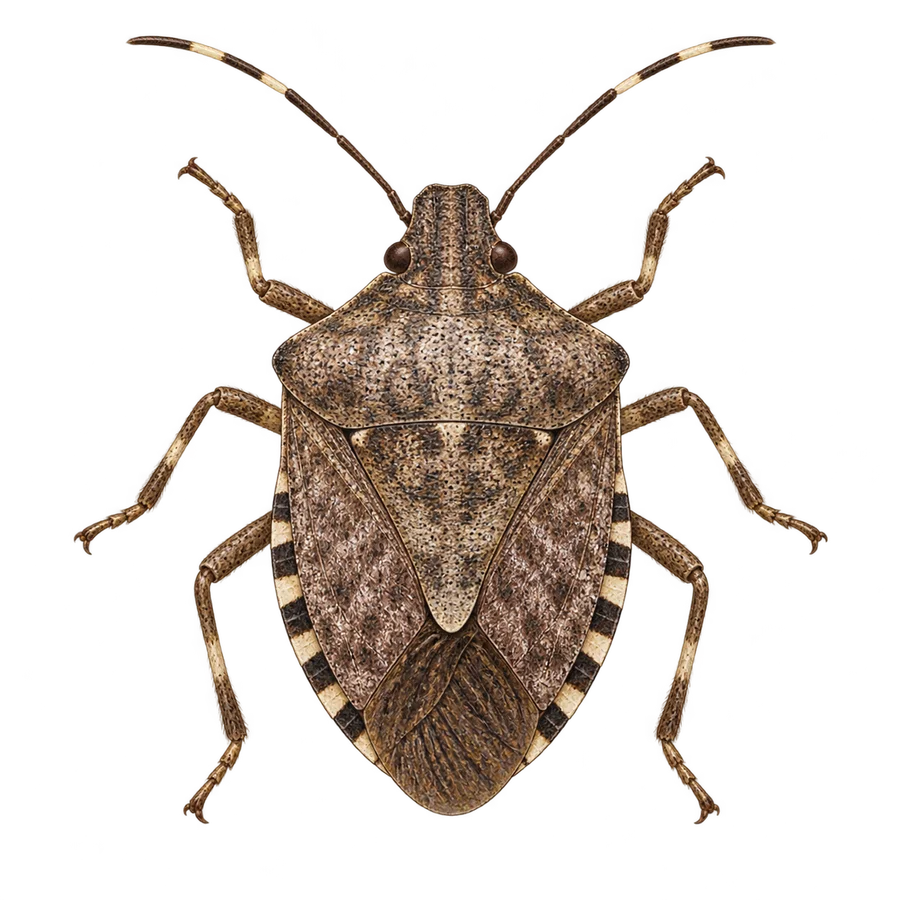 Brown marmorated stink bug illustration