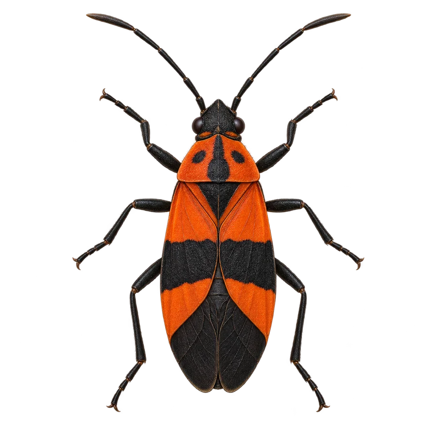 Large milkweed bug illustration